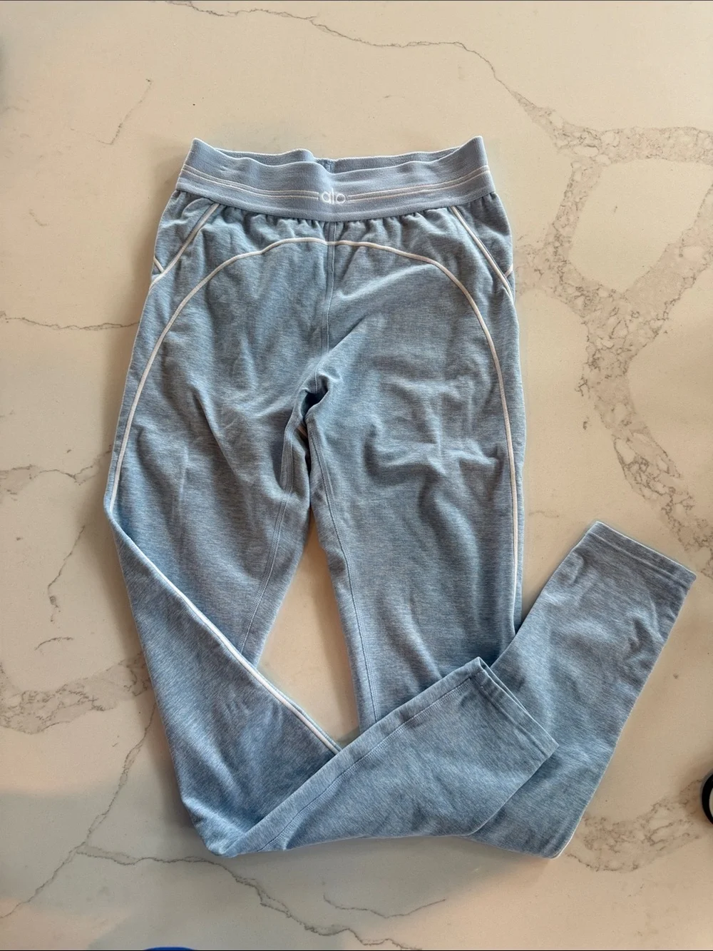 ALO Yoga Alosoft Light Blue Heathered Performance Leggings